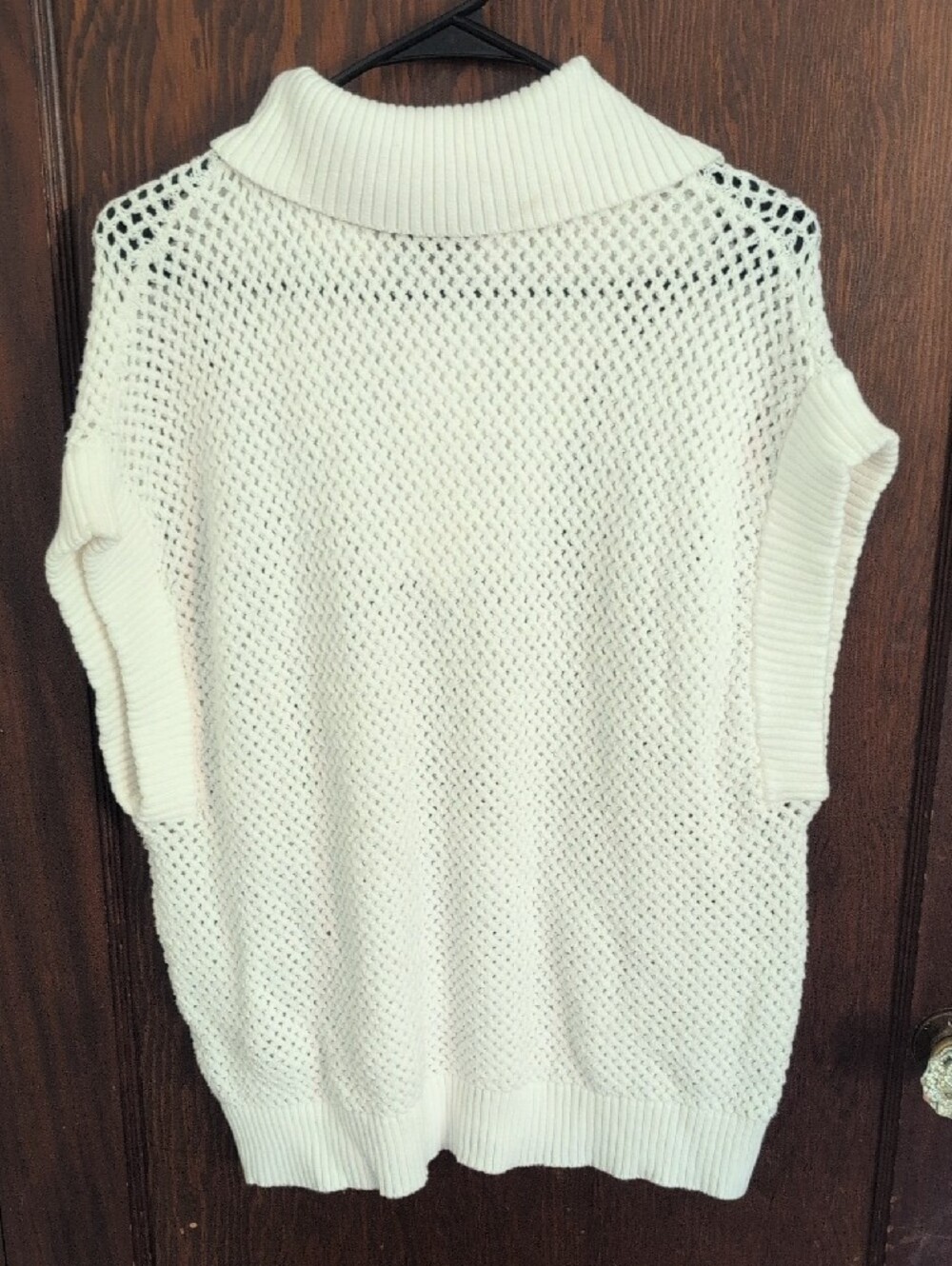 Scotch & Soda Off-White Open-Knit Zip-Collar Sweater Vest - Picture 5 of 6